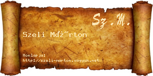 Szeli Márton névjegykártya