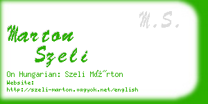 marton szeli business card